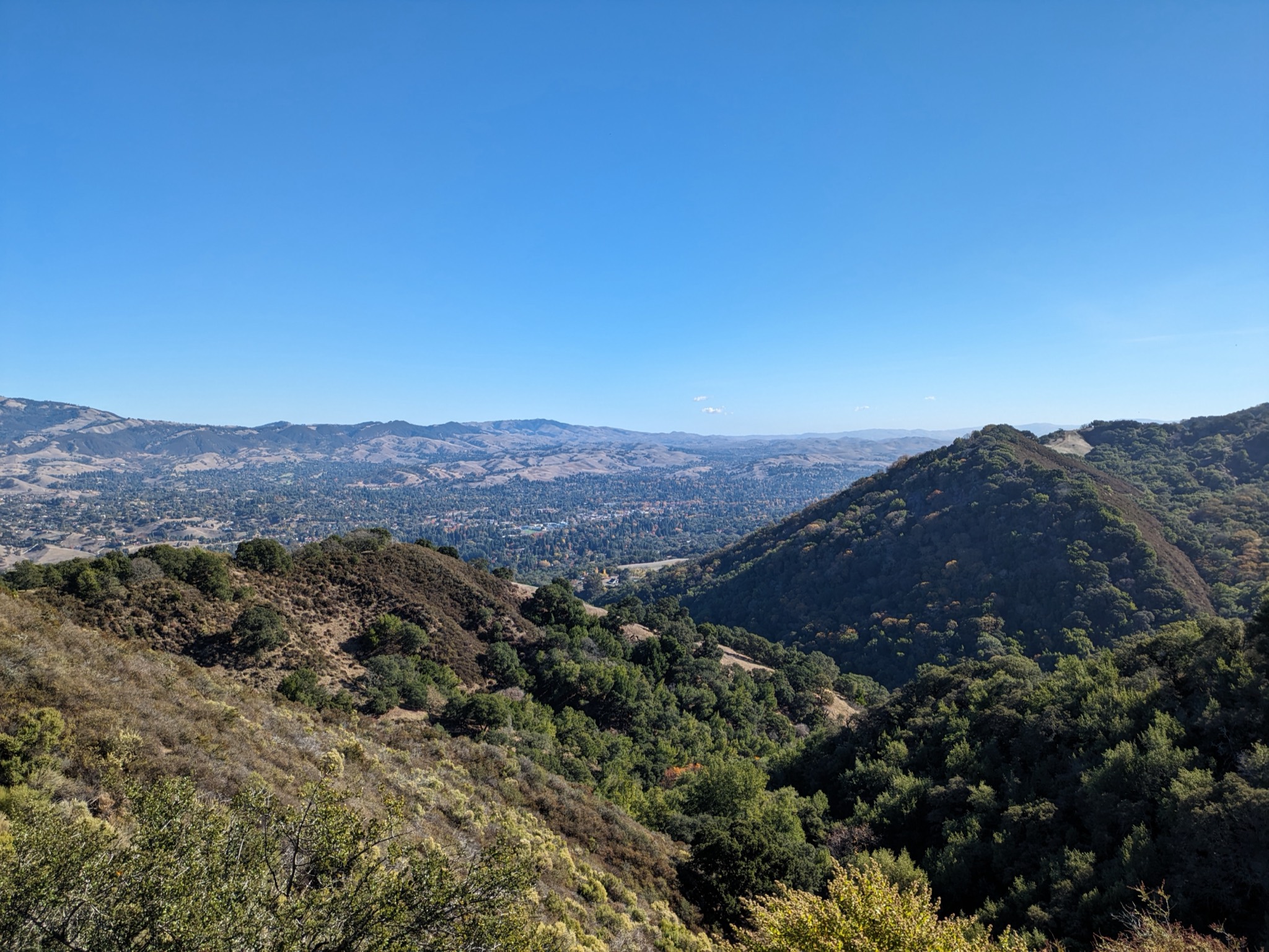 The San Ramon Valley from the Las Trampas ridge above Bollinger Canyon.